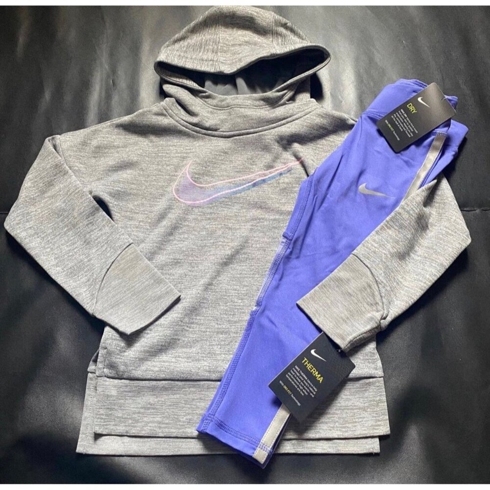 NWT Nike Metallic Hoodie & Leggings Set Girls Size 5